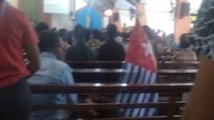 Carrying Morning Star flags in the worship, four students arrested in Church